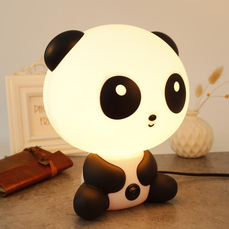 Cute panda table lamp baby baby night lamp for bedroom cartoon creative cartoon animal warm light energy saving in household | LED table lamps