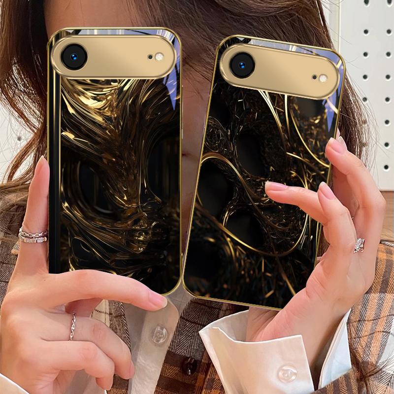 The surging of emotions For IPhone 17Pro Max 16 17 Pro 15 Pro 14 13 Plus 12 Mini 11Pro Max XR 16E 17Air Golden glass phone case