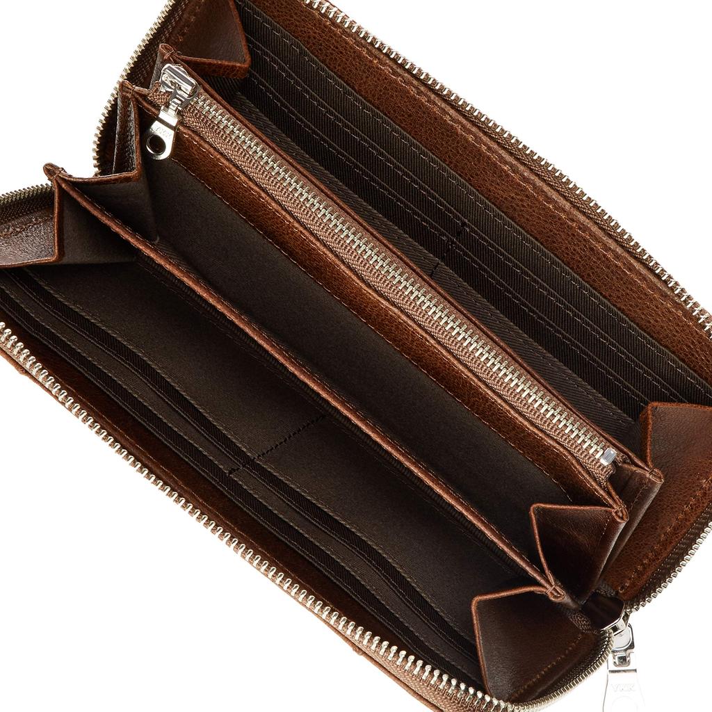 Lee Premium Soft Cowhide Leather Genuine Leather Wallet Zipper-Around