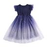 Girls Fashion Star Gradient Short-sleeved Dress Summer Children Princess Dress Pooper Yarn Dress