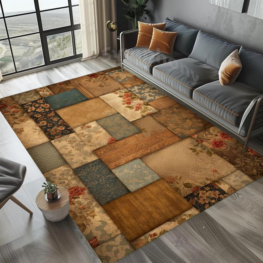 

Patchwork Carpet Mat Rug Geometric Floral Ethnic Colorful Butterfly Durable Home Decoration Living Room Dining Room Floor Mat 40x60cm