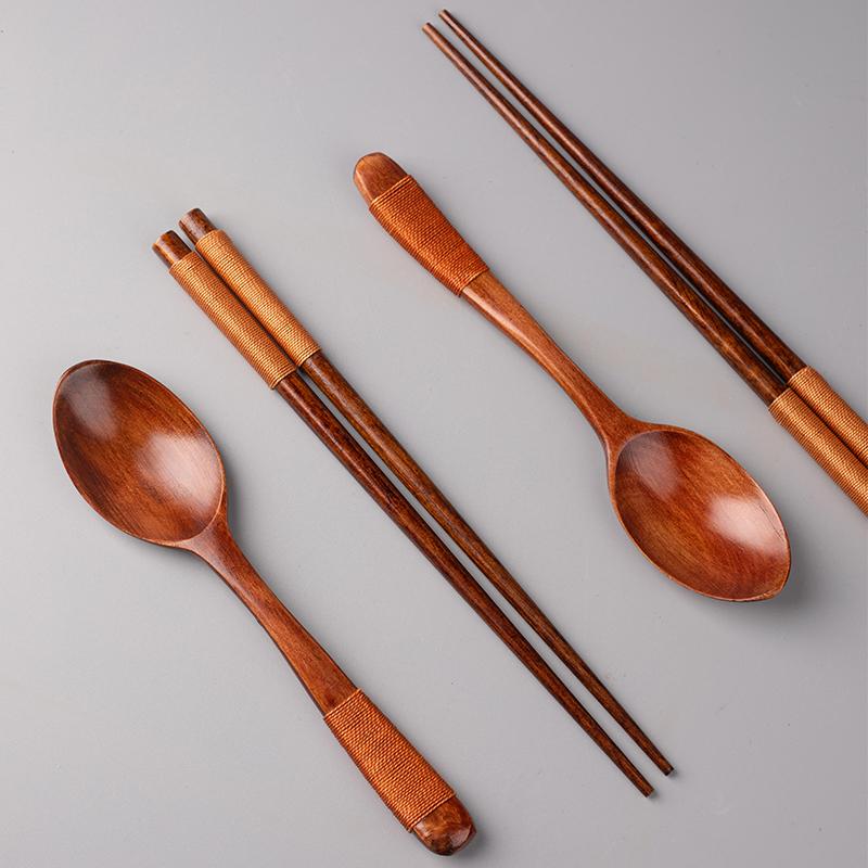 Creative Tableware Chopsticks Spoon Cloth Bag Kit High-End Gift Chopstick and Spoon Chinese Style Festive Gift