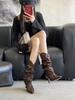 2025 Autumn and Winter New Pointed Thin Heel High Heel Temperament Thin French Fashion Sexy Beauty Female Internet Celebrity Short Boots
