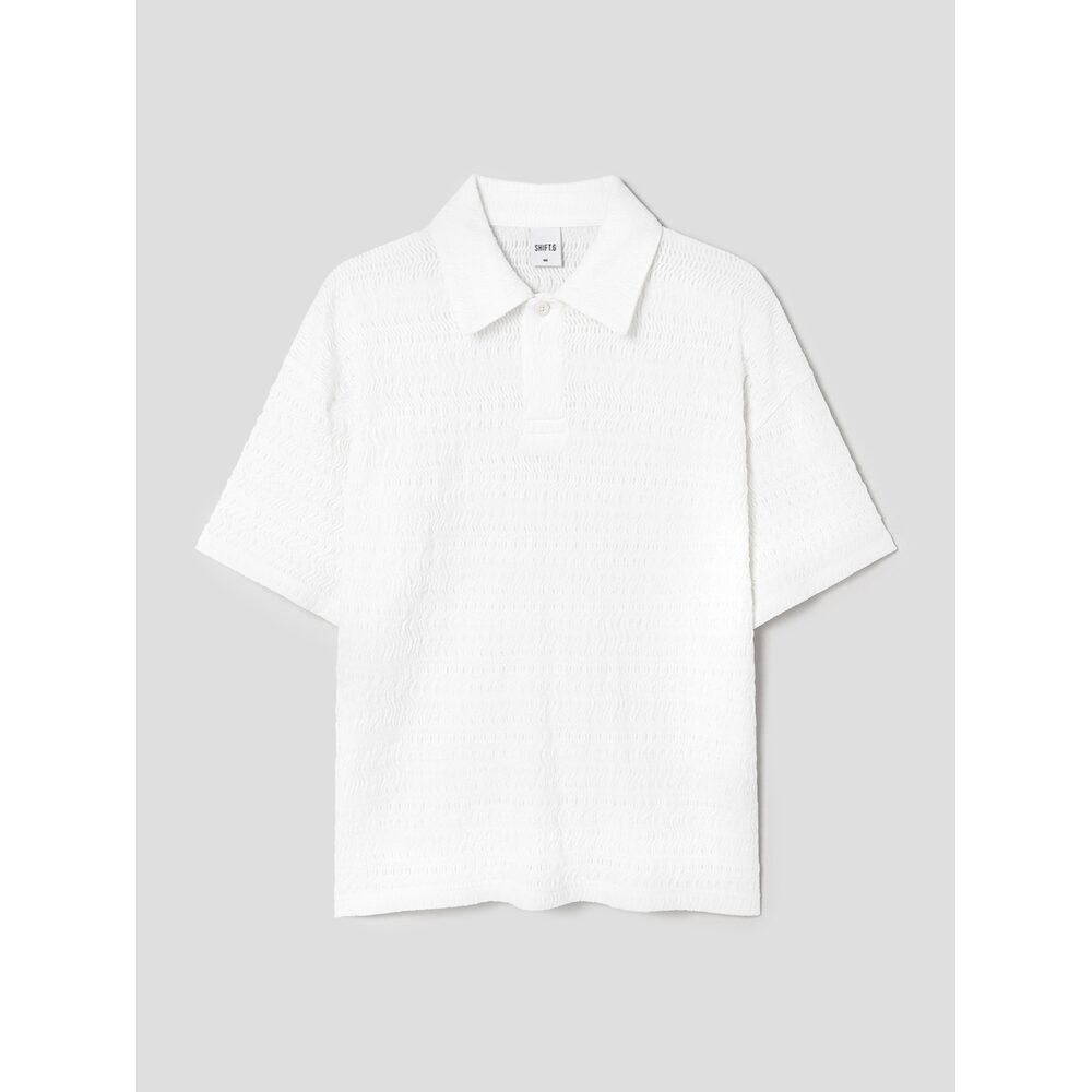 SHIFT.G Wave Texture Polo White