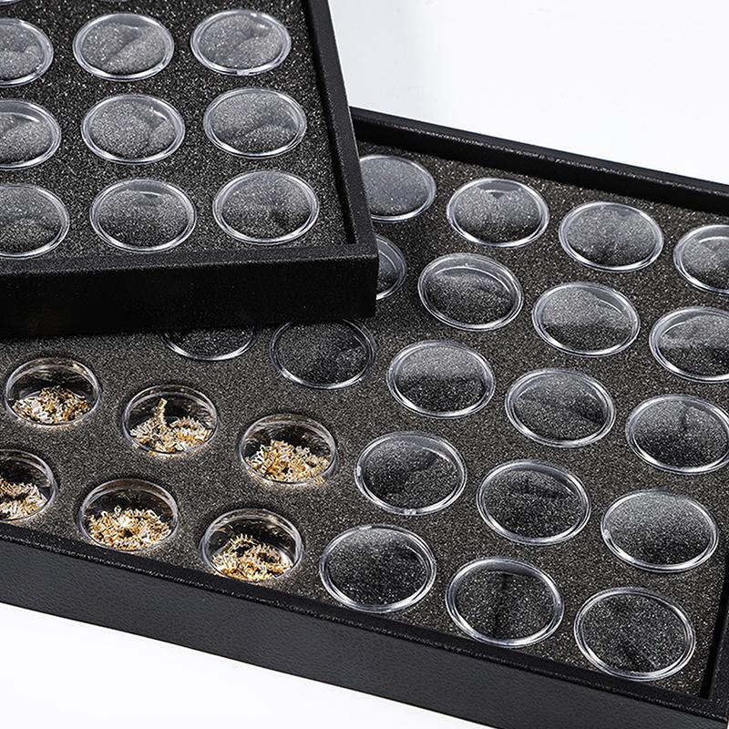 1Set Cutie de Afișare Cutie de Depozitare Pietre Prețioase Diamante Recipiente Mici Rotunde din Plastic Cutie Organizator Bijuterii Recipient cu Spumă
