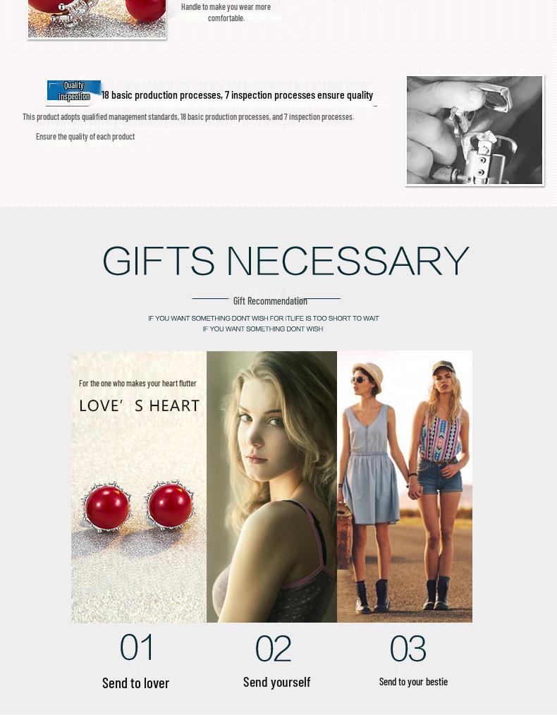 Roztomilé oboustranné náušnice s perlovou krajkou - Valentýnský a vánoční dárek pro ženy