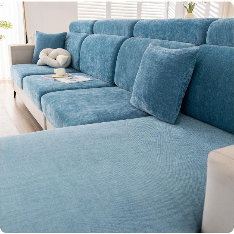 Universal Elastic Sofa Cover Full Backrest Headrest Slipcover Simple Style Chenille Seat Cushion Cover For Living Room Furniture