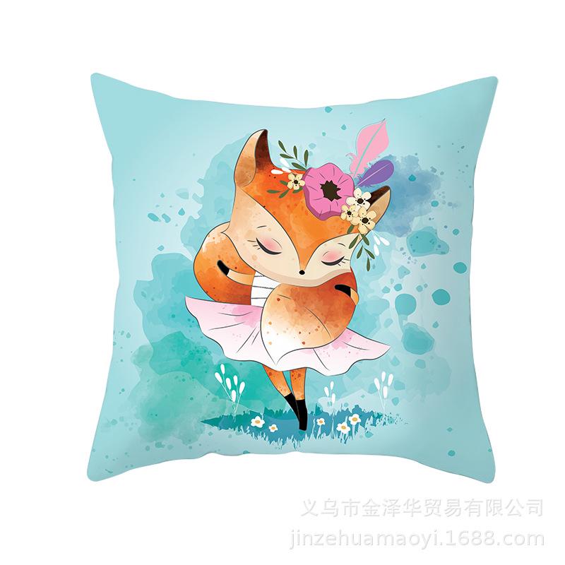 Cute Animal Cartoon Print Pillow Cover Shopee Home Supplies Car Sofa Cushion Cover