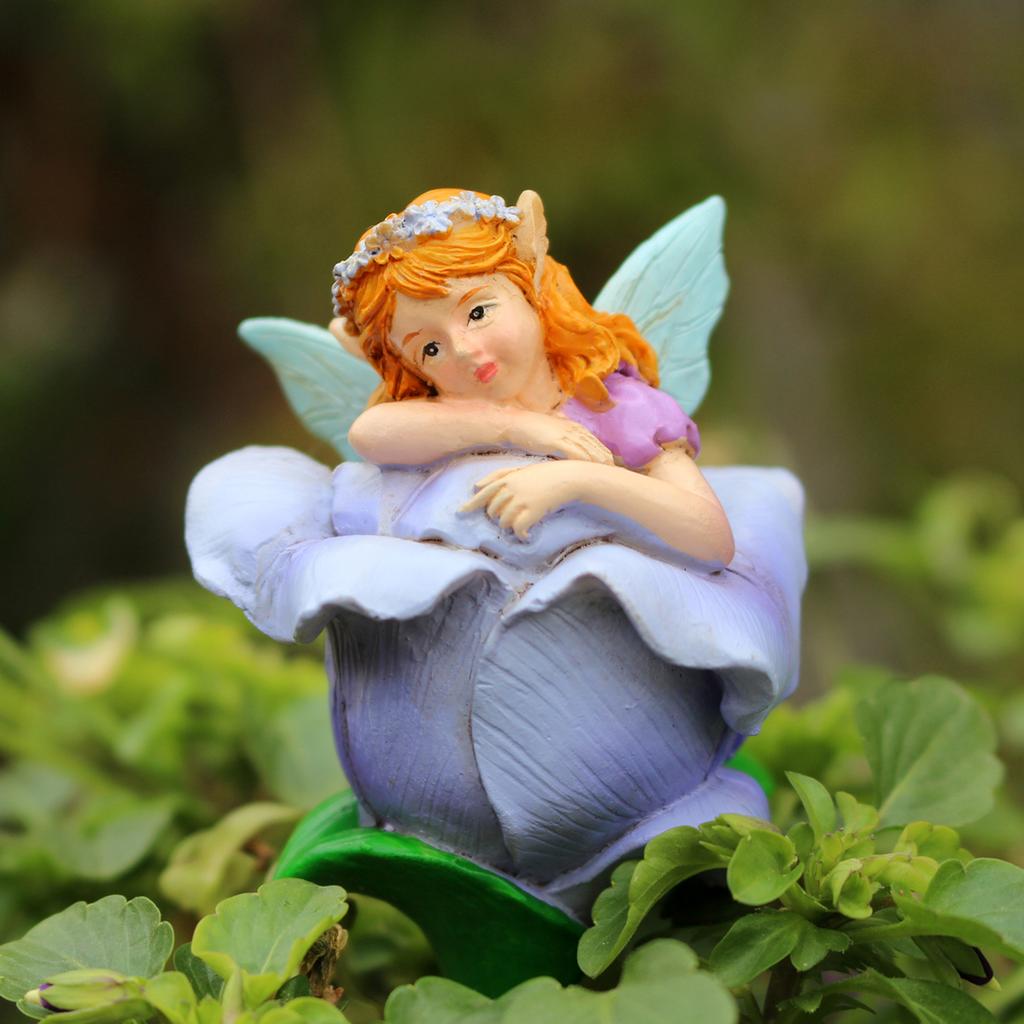 3-piece set of flower fairy inserts, resin crafts, flower pot and bonsai inserts, courtyard and garden decoration statue inserts