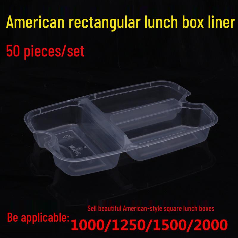 Thickened American-Style Disposable Takeaway Bento Lunch Box with Convex Lid Standard
