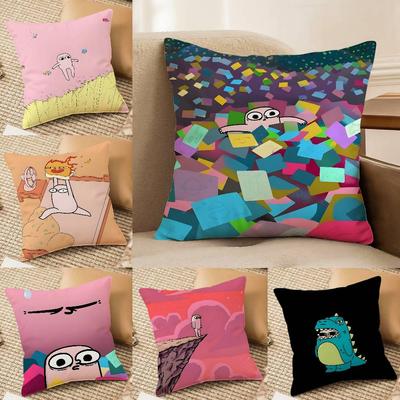 Cartoon Fun Funny Ketnipz Cute Pillow Case Silky Elegant Comfort Sofa Bed  Invisible Zipper Beach Pillowcase