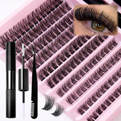 DIY Segmented False Eyelashes Set: 10 Rows of Mixed Single Clusters