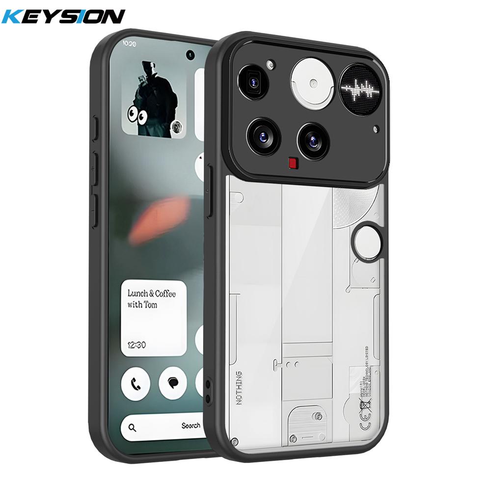 KEYSION Transparent Phone Case for Nothing Phone 3 Soft Silicone+PC Clear Shockproof Phone Back Cover for Nothing Phone 3