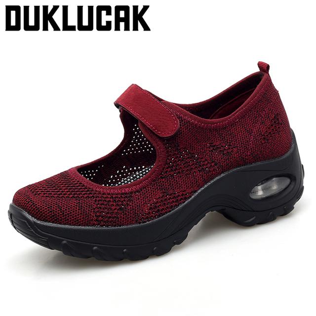 Damskie Sneakersy Letnie Siateczkowe Sportowe Damskie Buty Białe Tenisowe Sneakersy na Platformie Damskie Amortyzowane Wygodne Damskie Mokasyny