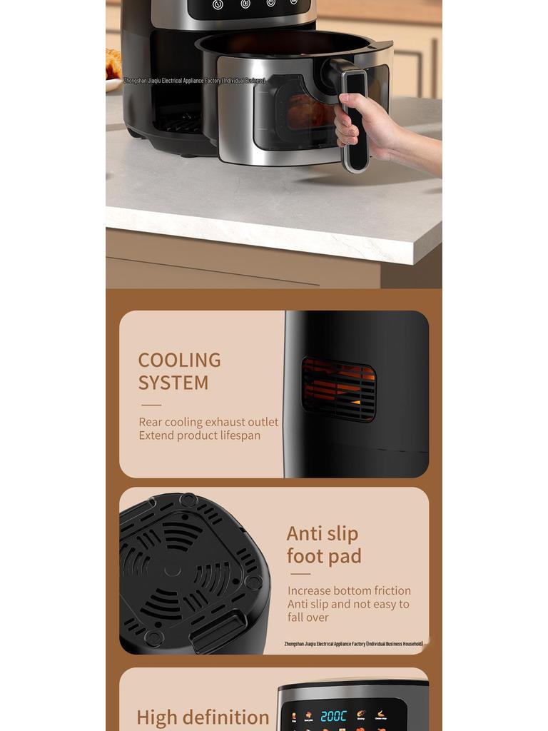 Customized Large Capacity Smart Air Fryer Oven (110V-230V, 60-10L)