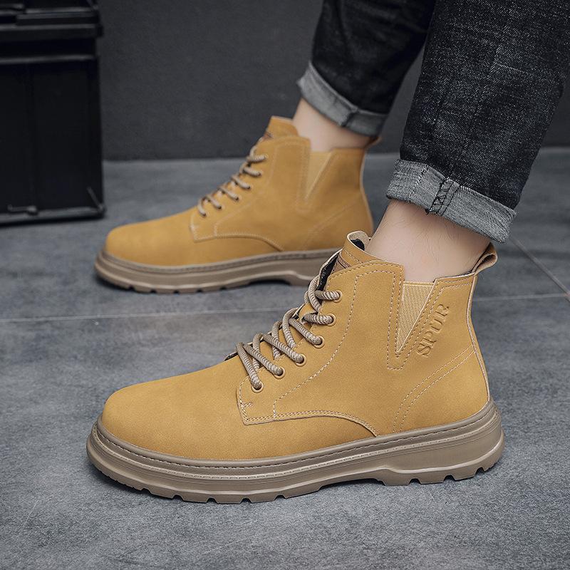 GAGJ buty Martin oryginalne męskie buty modne żółte buty wysokie wygodne odporne na zużycie wszechstronne buty codzienne retro męskie