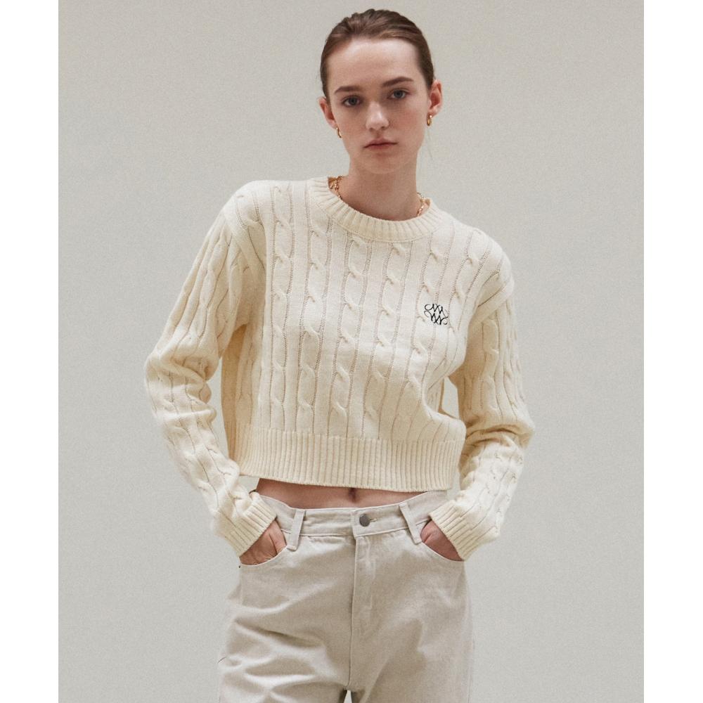 

NICK&NICOLE NICOLE TWIST CABLE KNIT_CREAM