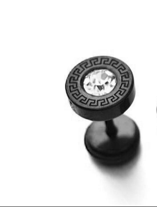 Unisex Trendy Retro Round Great Wall Diamond-Studded Stainless Steel Earrings