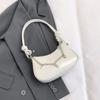 Classic Half Moon Underarm Bag Elegant Y2K Shoulder Bag Casual Silver Tote Bag  Shopping