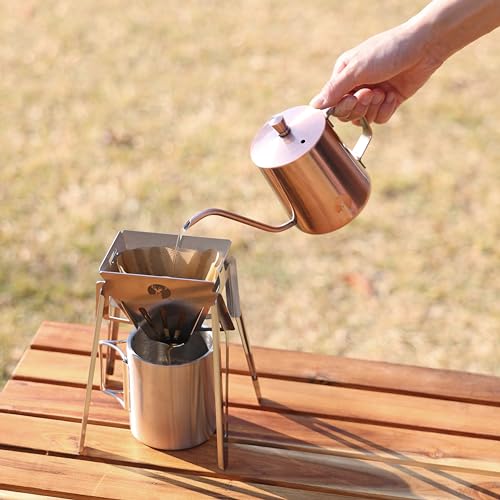 Captain Stag (CAPTAIN STAG) Coffee Pot, Drip Kettle, 380ml Full Capacity, Argo, Bronze, UW-3579