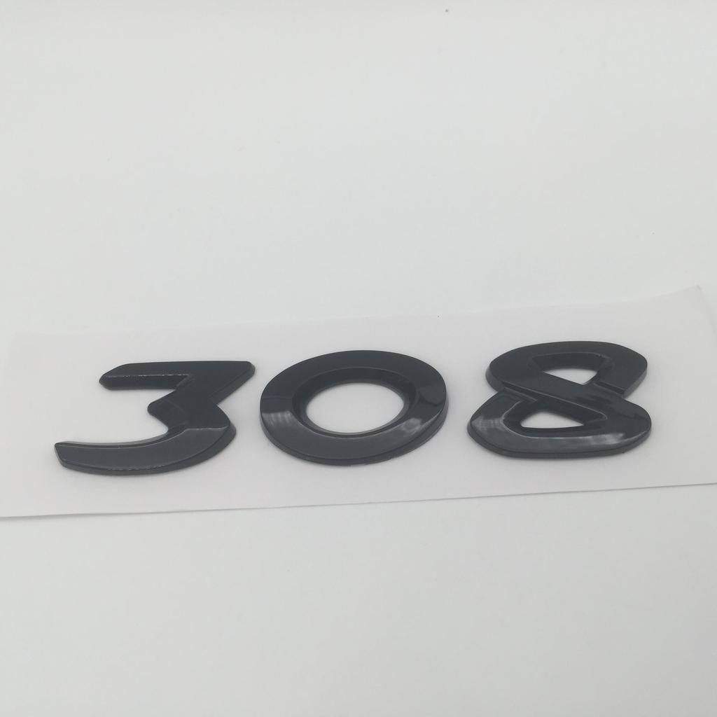 1pcs 3D ABS GT 206 207 208 301 307 308 408 508 car Letter Emblem Rear tail trunk Decals badge sticker Decal styling Accessories