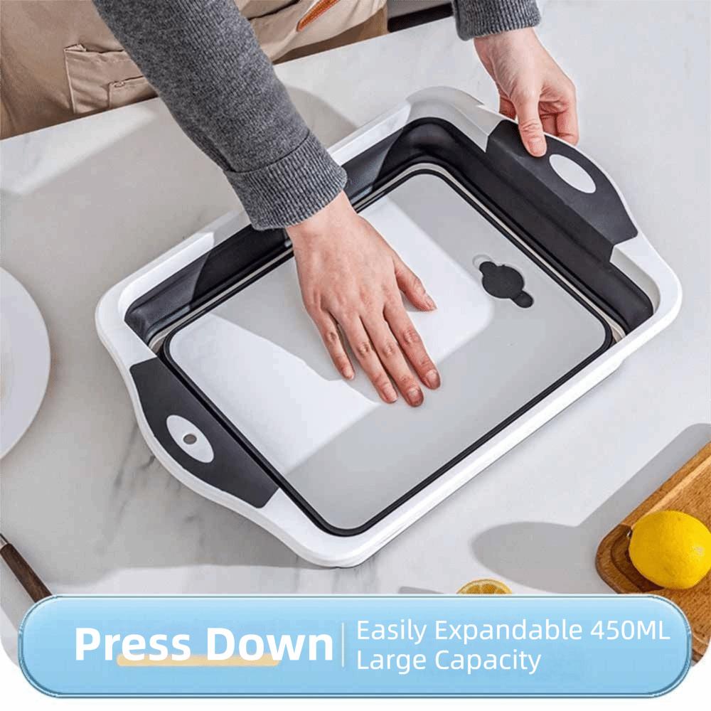 3 in 1 Folding Vegetable Board BPA Free Fruit Basket Collapsible Cutting Board  Household