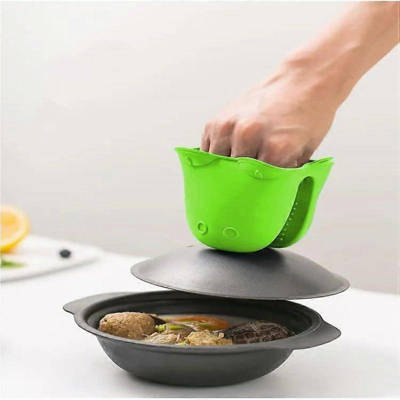 Silikon-Ofenhandschuhe zum Backen, Kochen, Grillen, Hitzebeständig, Grüner Frosch