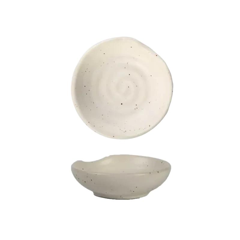 Japanese Seasoning Dish Creative Ceramic Soy Sauce Dish Dip Vinegar Plate 3-inch Round Small Plate Kitchen Supplies Tableware