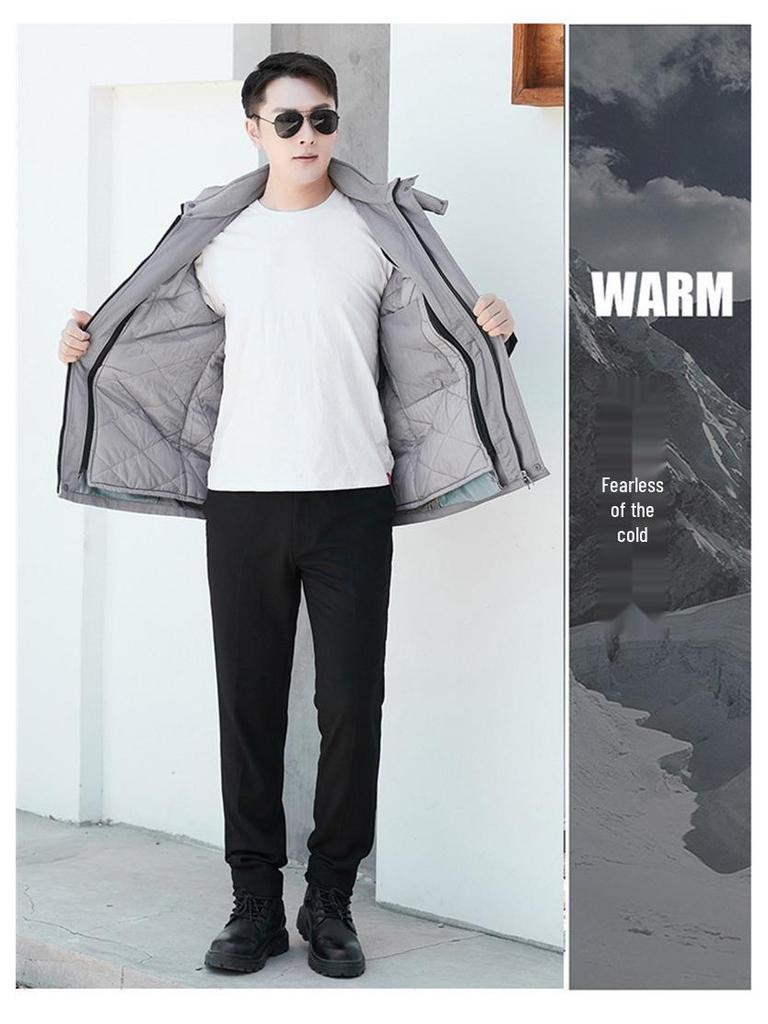 Autumn/Winter Cotton-Padded Workwear Jacket - Cold-Resistant, Embroidered Top for Outdoor and Cold Storage Protection.