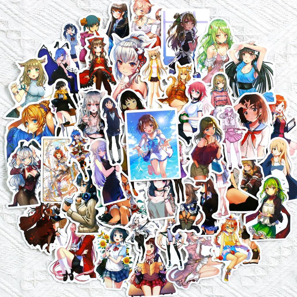 50 Two-Dimensional Day Manga Sexy Beautiful Woman Collection Graffiti Stickers Beautiful Woman Stickers
