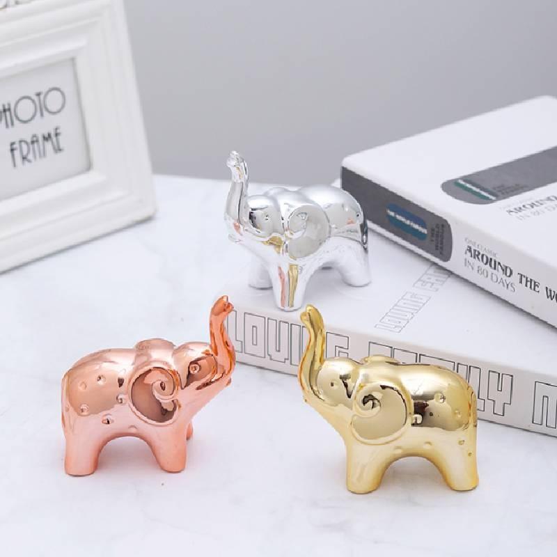 Elegant Ceramic Elephant Figurine As A Decorative Accent For Home And Office Spaces