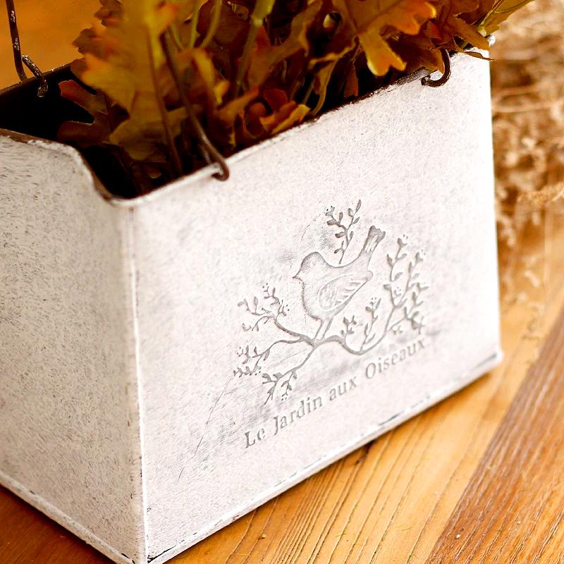 1Pc Flower Bucket Flower Arrangement Iron Flower Ware Garden Make Old Courtyard Iron Flower Pot Decorate Flower Pot Ornament