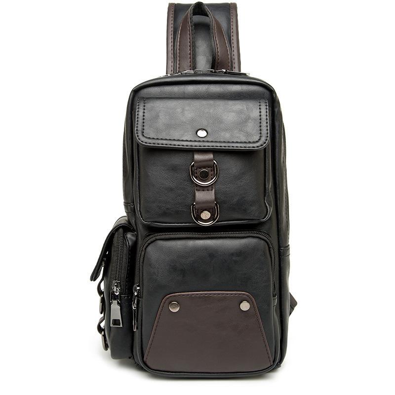 

TS JYL laptop bag,Korean Casual Men Chest Bag Multi-Pocket Waist Bag Phone Card Holder Bag OneSize чорний