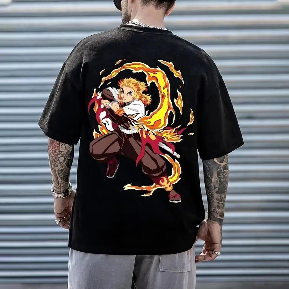 Demon Slayer Blade Mens Tshirt Purgatory Apricot Shoulang Extra Large Mens SpringSummer New Product Casual Fashion Tshirt