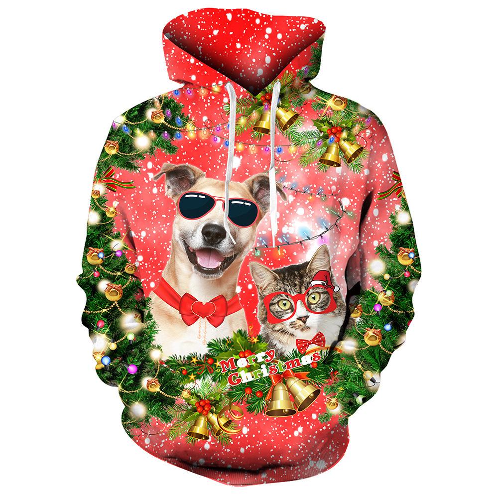 Herren Kapuzenpullover mit Digitaldruck: 2025 Herbst/Winter Schneemann-Thema