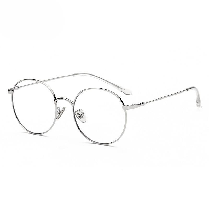 Retro Runde Blaulichtfilternde Brille Metallrahmen Unisex Lesebrille Computerbrille Augenschutz