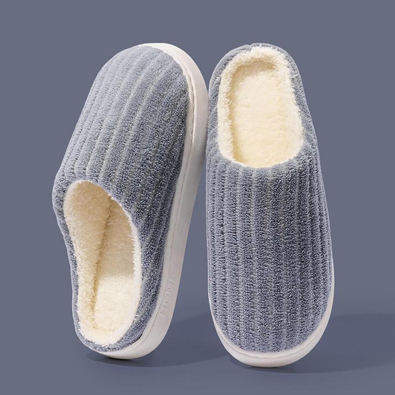Hausschuhe Herbst und Winter Zuhause Baumwollhausschuhe Dicksohlige Rutschfeste Baumwollschuhe Plüsch Warme Wollhausschuhe Paar Baumwollmopp