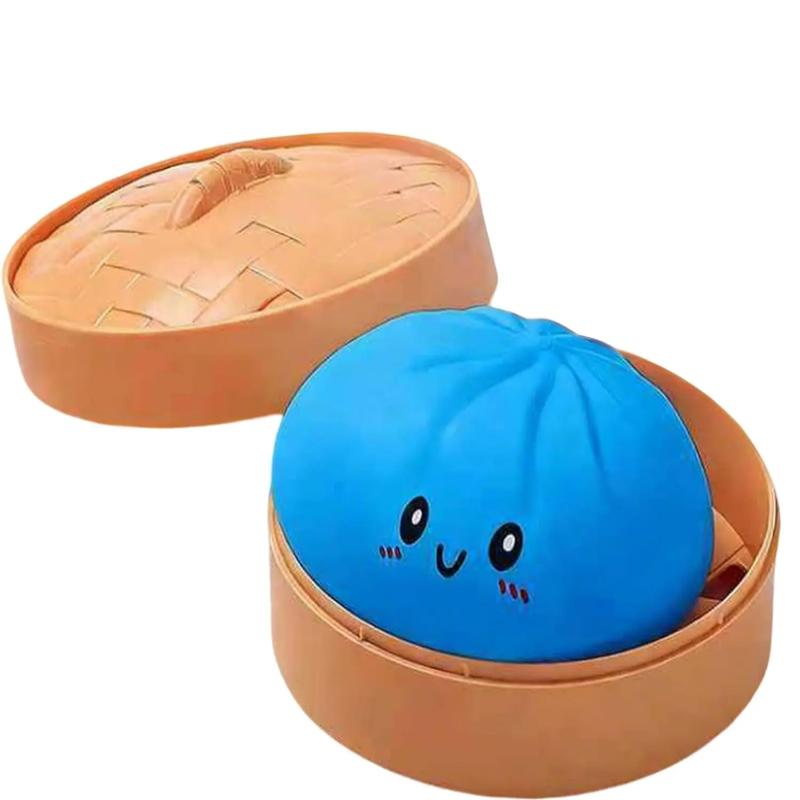Vivid Dumpling Squishes Stress Balls Fidgeting Tactile Toys Simulation Food Squishies Bun With Steamer Press Dough Ball Gifts*