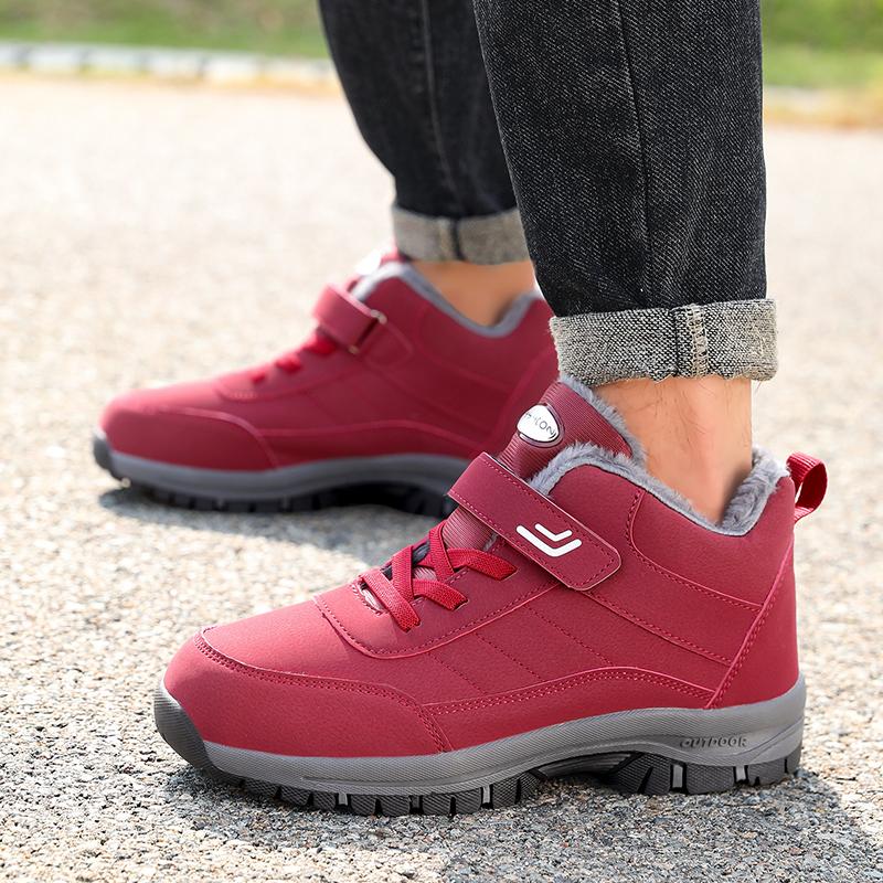 Hoge Kwaliteit Heren Thermische Waterdichte Winterlaarzen Antislip Pluche Gevoerd Sneeuwschoenen Sneakers Heren Koude Weer Katoenen Schoenen voor Heren