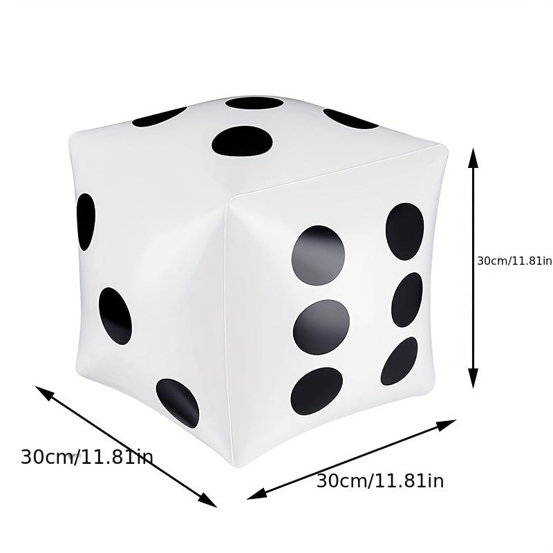 13.7 Inch Jumbo Inflatable Dice By Novelty White And Black Giant Dice For Indoor And Outdoor Broad Game