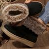 Fashion Women Winter Warm Slip On Round Toe Waterproof Snow Boots Women Trend Fashion Outdoor Comfortable Casual Boots Shoes for Women
