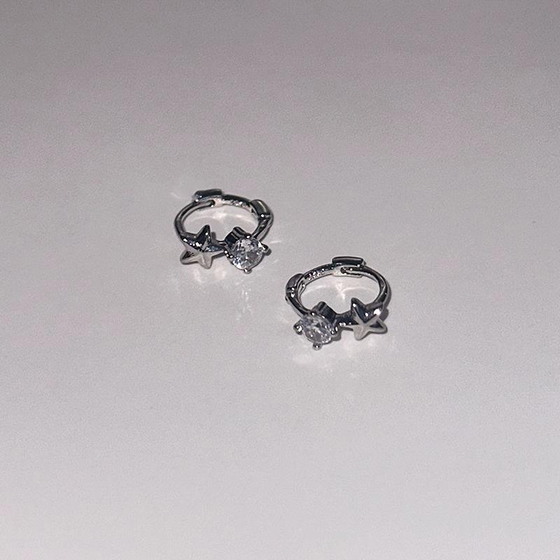 Star Zirconia Mini Earrings Niche Temperament Cold Wind Versatile Ear Bone Ring Elegant Classic Accessories Fashion Daily Jewelry
