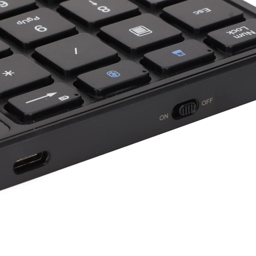Vbestlife 22-Key Wireless Numeric Keypad with Touchpad, Wireless BT4.2 Rechargeable, Compatible with iOSWindows (Black)