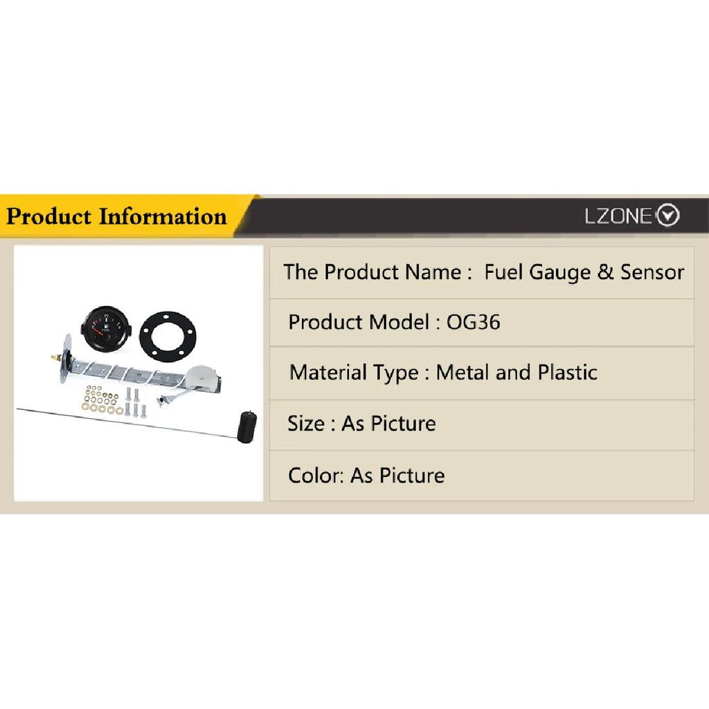Universal 2" 52mm Fuel Level Gauge Car Vehicle Meter with Fuel Float Sensor White LED Light Black Shell Automotive Gauges 12V