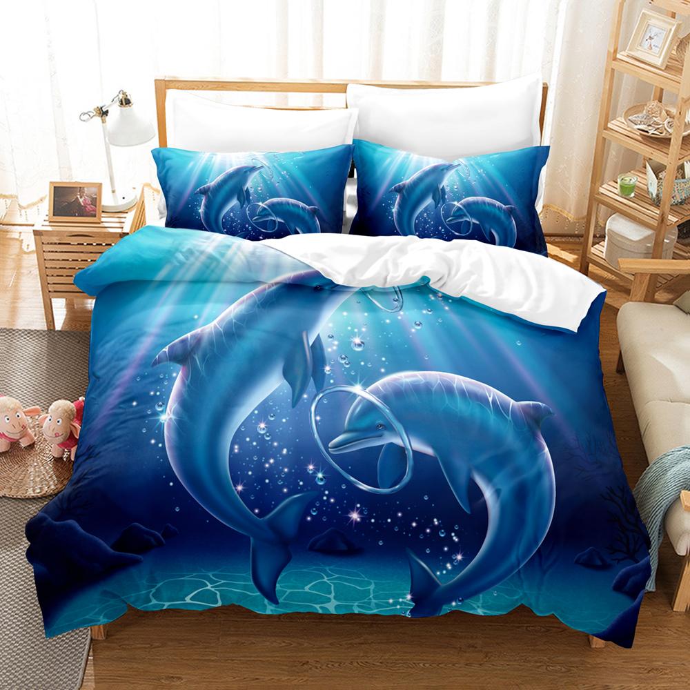 3DThe DolphinsBedding Sets Duvet Cover Set With Pillowcase Twin Full Queen King Bedclothes Bed Linen