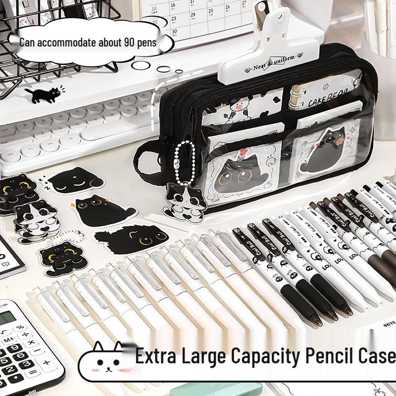 Adorable Black Cat Pencil Case 2025: Spacious and Stylish for Boys and Girls