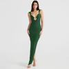 Split Dress2024 Spring New Arrival Women's Clothing Sexy Suspenders Low Cut Open Back Slim Fit Slit Long Dress