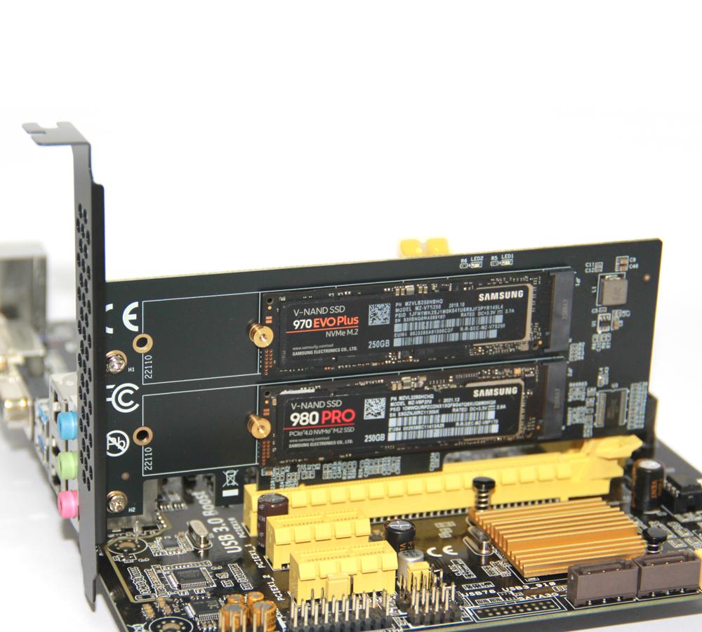 PCIe To M2 NVME Adapter Card PCI-E 4.0 X8 X16 NVME M Key SSD Converter M.2 PCI Expansion Card For 2230 2242 2260 2280