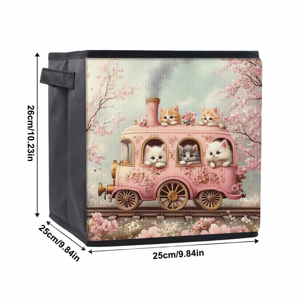The Pink Little Train 5D Diamond Painting Storage Basket Full Round Drill Mosaic Diamond Embroidery Cross Stitch Kits Home Decor Home Decor