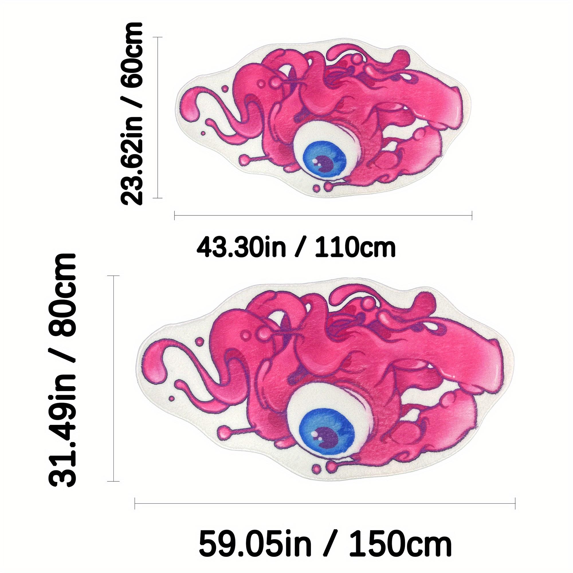 

VIKAMA Creative Eyeball Monster Rug Irregular Soft Bedroom & Living Room Floor Mat Children s Room & Playroom Carpet Home Decor 60x110cm 24x43inch